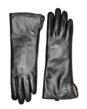 BLACK WOMEN'S LEATHER GLOVES 2D21FW8521KE2100