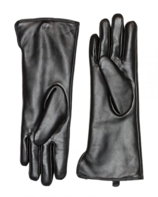 BLACK WOMEN'S LEATHER GLOVES 2D21FW8521KE2100