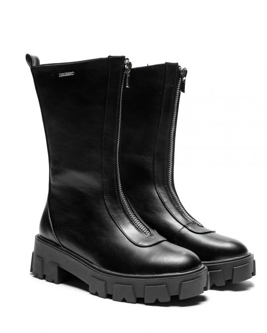 BLACK WOMEN'S ANKLE BOOTS - MILA DE-SH4501PU 22FW