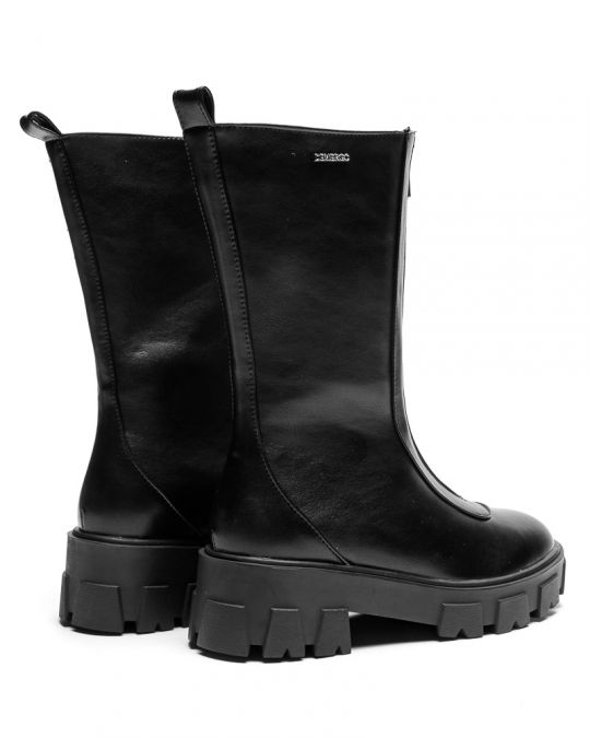 BLACK WOMEN'S ANKLE BOOTS - MILA DE-SH4501PU 22FW
