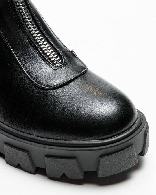 BLACK WOMEN'S ANKLE BOOTS - MILA DE-SH4501PU 22FW
