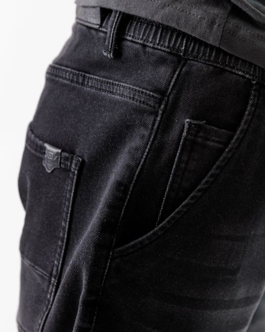 BLACK MEN'S JOGJEAN SHORTS 1D23SS1130MP7166