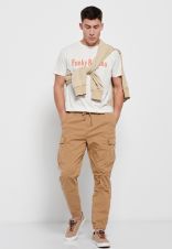 BEIGE FUNKY BUDDHA  MEN'S PANTS