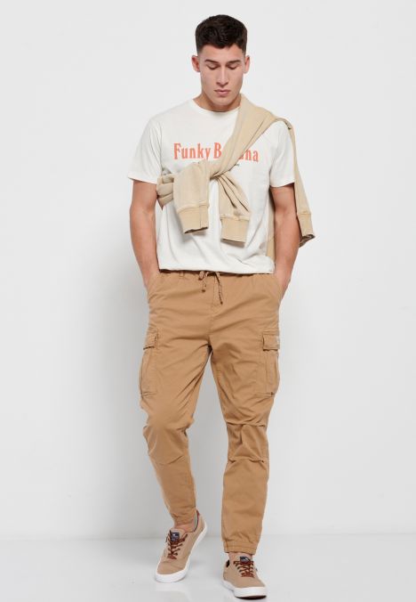 BEIGE FUNKY BUDDHA  MEN'S PANTS FBM007-034-02 23SS