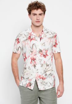 WHITE FUNKY BUDDHA  MEN'S SHIRT FBM007-073-05 23SS