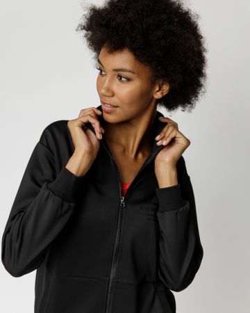 BLACK WOMEN'S ZIP-UP TOP 2D23FW4582KA0700