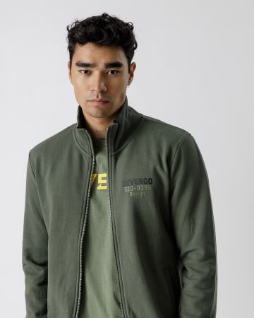 KHAKI MEN'S ZIP-UP SWEATSHIRT 1D23FW4086KA0705