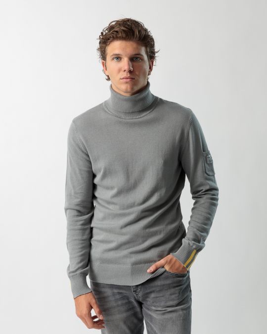 GREY MEN'S KNITTED SWEATER 1D23FW6005LS1101