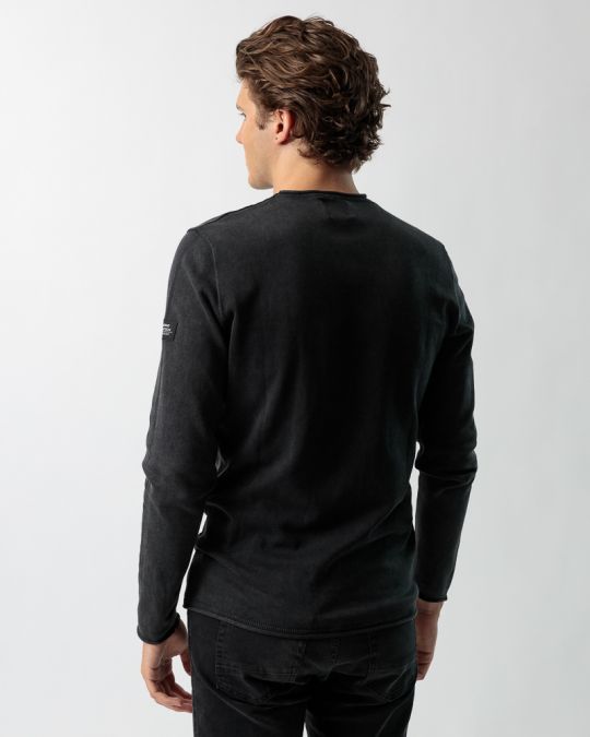 GREY MEN'S KNITTED SWEATER 1D23FW6008LS1124