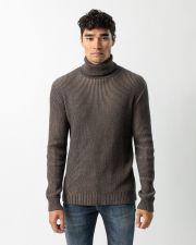 BROWN MEN'S KNITTED SWEATER