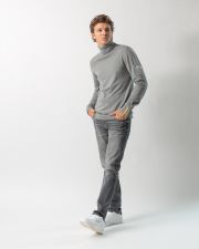 GREY MEN'S KNITTED SWEATER