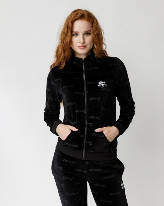 BLACK WOMEN'S ZIP-UP TOP 2D23FW4584KA0701