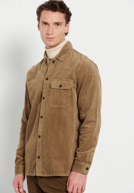 BEIGE FUNKY BUDDHA  MEN'S SHIRT FBM008-077-05 23FW