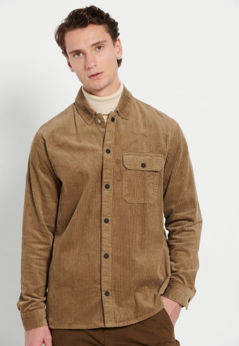 BEIGE FUNKY BUDDHA  MEN'S SHIRT FBM008-077-05 23FW
