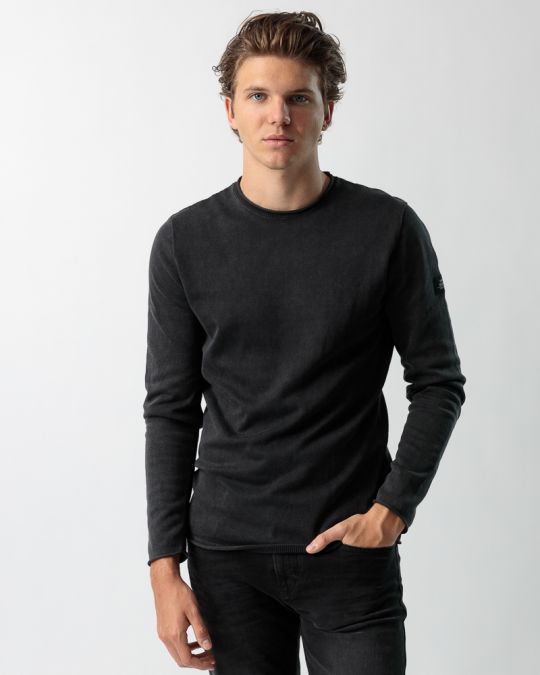 GREY MEN'S KNITTED SWEATER 1D23FW6008LS1124