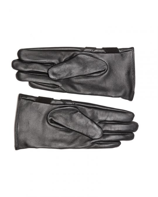 BLACK WOMEN'S LEATHER GLOVES 2D23FW8531KE2100