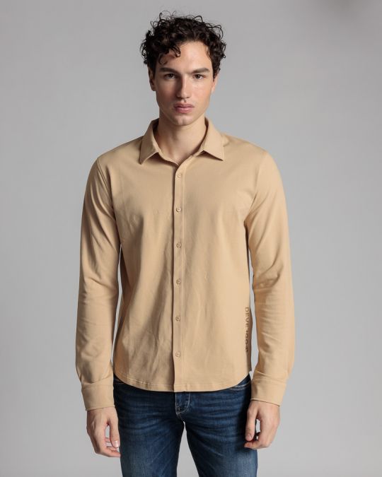 BEIGE MEN'S SHIRT 1D24SS5000LS2405