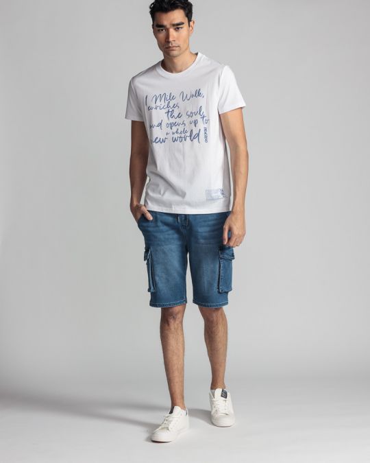 BLUE MEN'S JOGJEAN SHORTS 1D24SS1130MP7164