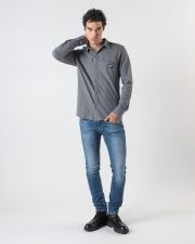 GREY MEN'S LONG-SLEEVED SHIRT