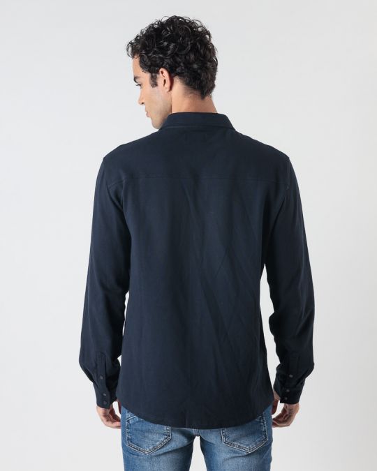 BLUE MEN'S LONG-SLEEVED SHIRT 1D24FW5003LS2405