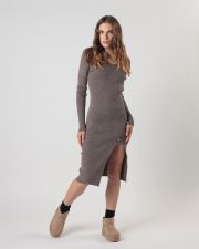BROWN WOMEN'S KNITTED DRESS