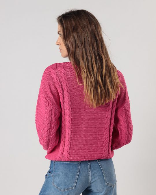 PINK WOMEN'S KNITTED SWEATER 2D24FW6511LS1101