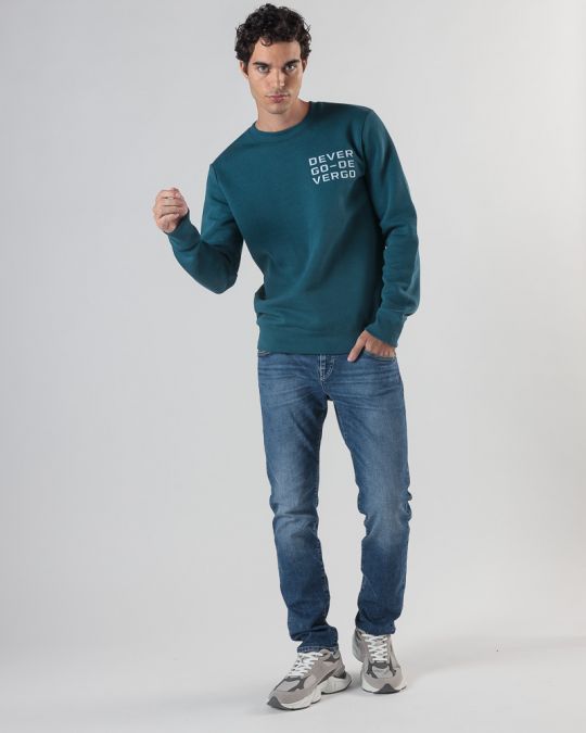 BLUE MEN'S SWEATSHIRT 1D24FW4083LS0704