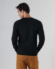 BLACK MEN'S KNITTED SWEATER