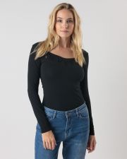 BLACK WOMEN'S LONG-SLEEVED T-SHIRT