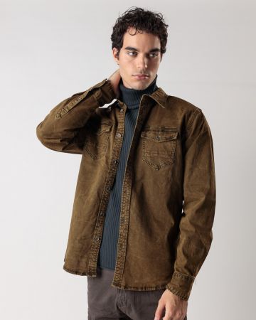 KHAKI MEN'S LONG-SLEEVED SHIRT 1D24FW5007LS1306