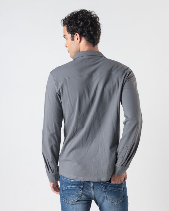 GREY MEN'S LONG-SLEEVED SHIRT 1D24FW5003LS2405