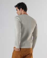 BEIGE MEN'S KNITTED SWEATER