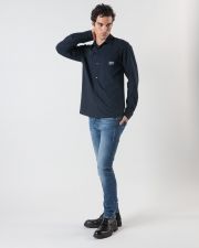 BLUE MEN'S LONG-SLEEVED SHIRT