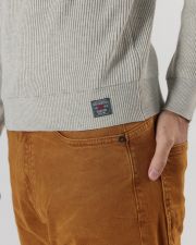 BEIGE MEN'S KNITTED SWEATER