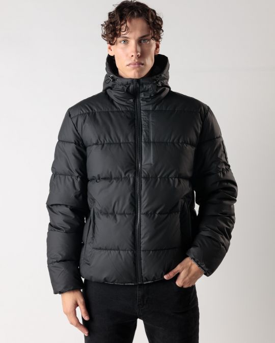 BLACK MEN'S WINTER COAT 1D24FW3009KA1600