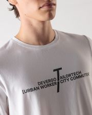 WHITE MEN'S LONG-SLEEVED T-SHIRT