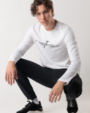 WHITE MEN'S LONG-SLEEVED T-SHIRT