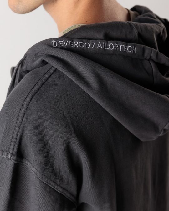 BLACK MEN'S ZIP-UP SWEATSHIRT 1D24FW4073KA0706