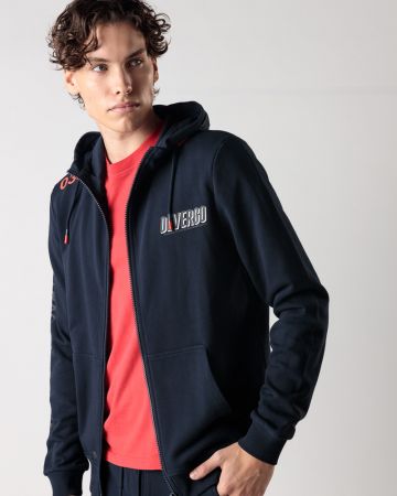 BLUE MEN'S ZIP-UP SWEATSHIRT 1D24FW4074KA0705
