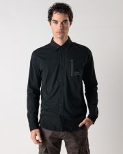 BLACK MEN'S LONG-SLEEVED SHIRT