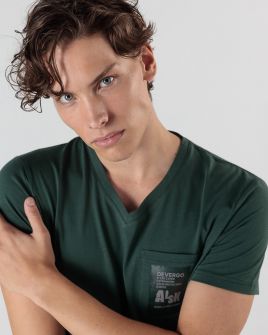 GREEN MEN'S T-SHIRT 1D24FW4025SS0105