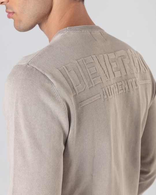 BEIGE MEN'S KNITTED SWEATER 1D24FW6010LS1106