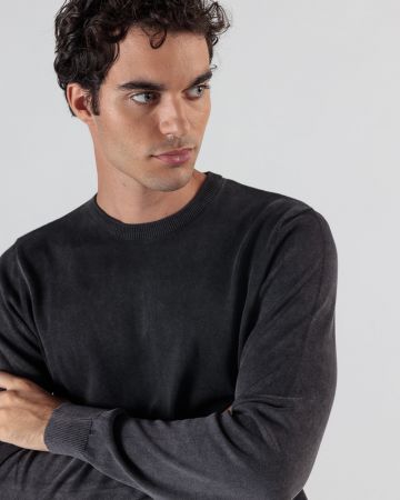 GREY MEN'S KNITTED SWEATER 1D24FW6010LS1106