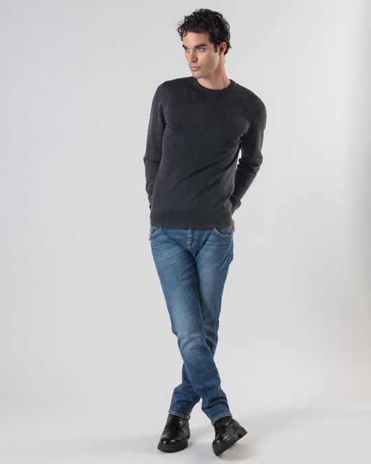 GREY MEN'S KNITTED SWEATER 1D24FW6010LS1106
