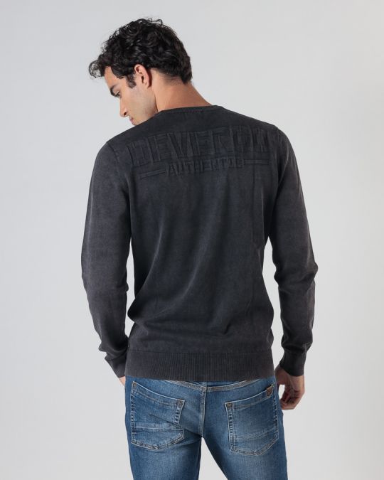 GREY MEN'S KNITTED SWEATER 1D24FW6010LS1106