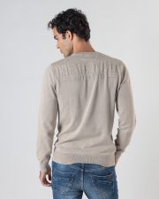 BEIGE MEN'S KNITTED SWEATER