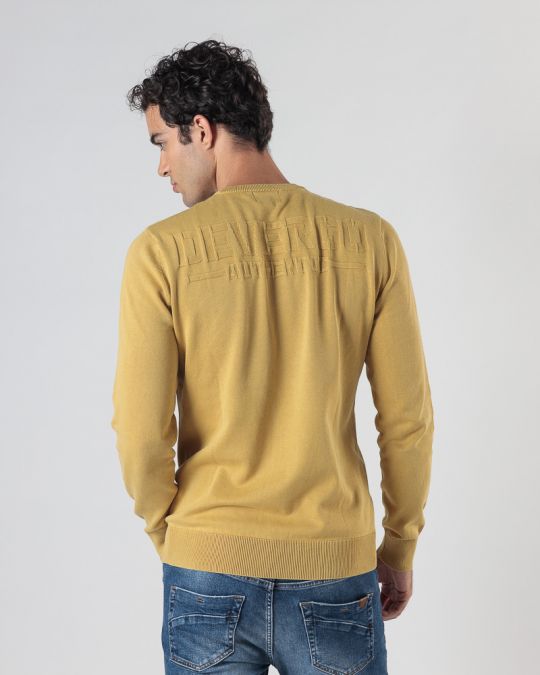 YELLOW MEN'S KNITTED SWEATER 1D24FW6010LS1106
