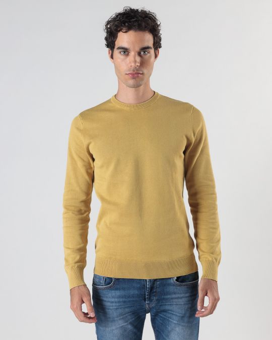 YELLOW MEN'S KNITTED SWEATER 1D24FW6010LS1106