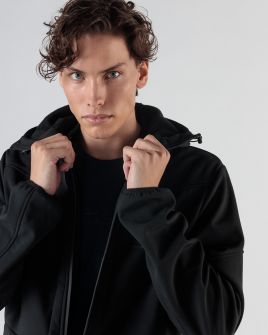 BLACK MEN'S TRANSITIONAL COAT 1D24FW3022KA1201