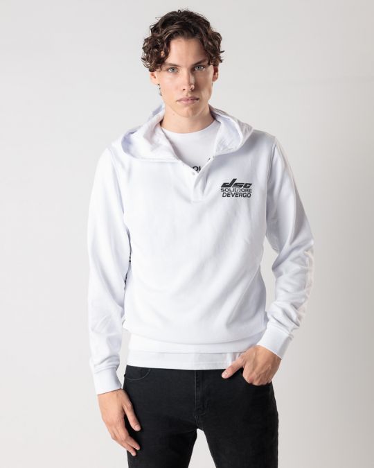 WHITE MEN'S HOODIE 1D24FW4080LS0705